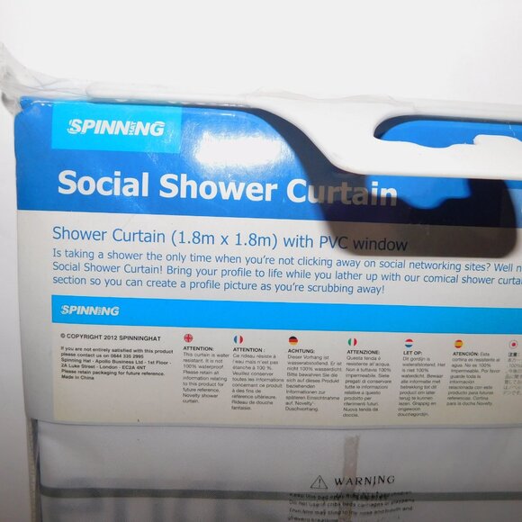 Social Media Profile Shower Curtain New in Package - Picture 7 of 8